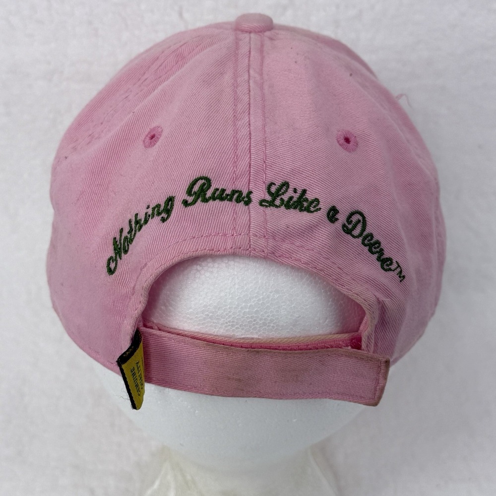 John Deere Strapback Adjustable Hat Cap Pink LogoNothing Runs Like A Deere - Picture 8 of 16
